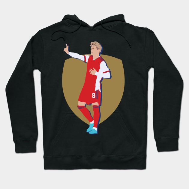 Martin Odegaard Arsenal No. 8 Collage Hoodie by Jackshun